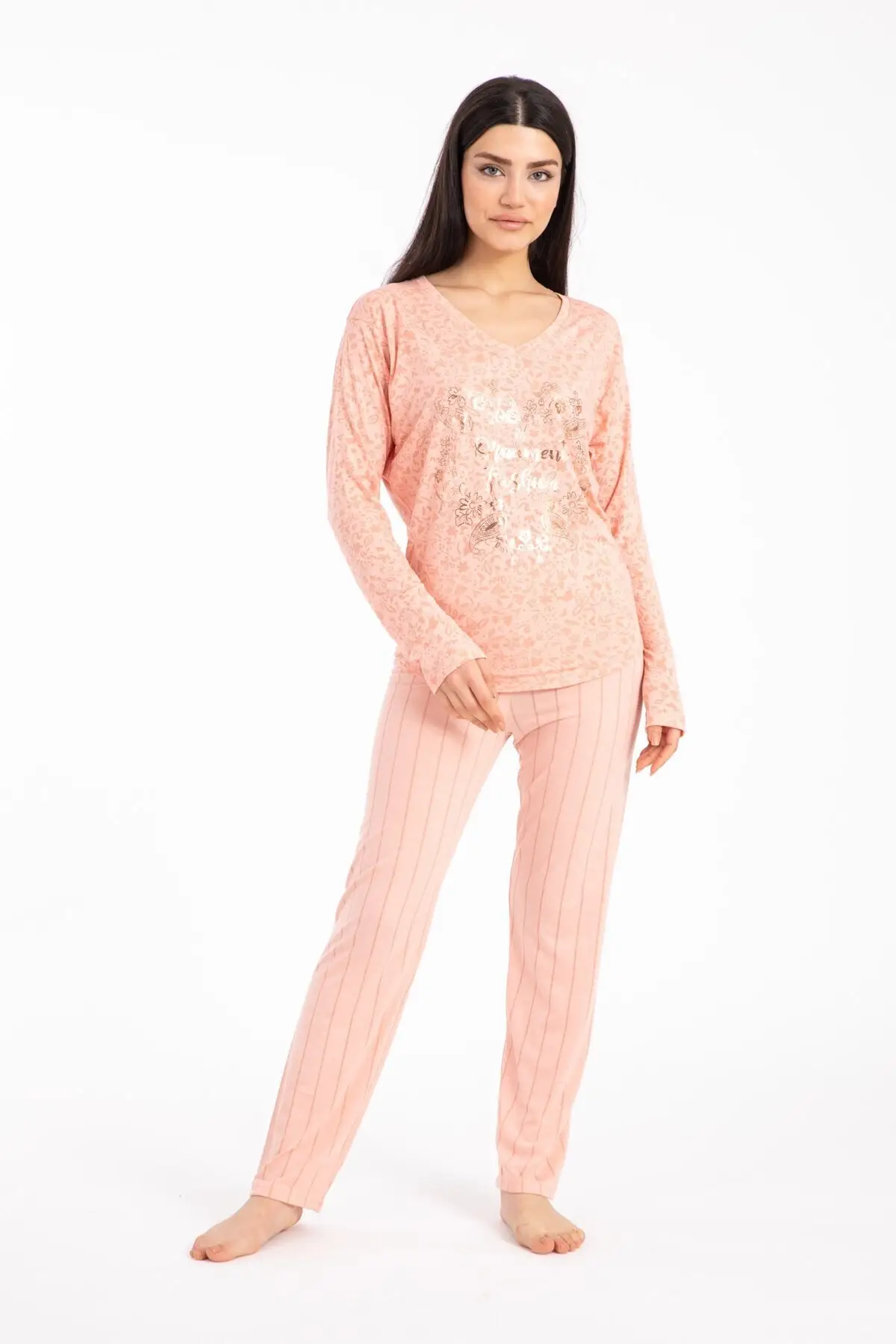 Women's Pajamas Striped V-Neck Pajamas Suit Salmon Sleep Lounge Pajamas Nightwear Nightwear Nightwear Casual Home Clothing
Women's Pajamas Striped V-Neck Pajamas Suit Salmon Sleep Lounge Pajamas Nightwear Nightwear Nightwear Casual Home Clothing