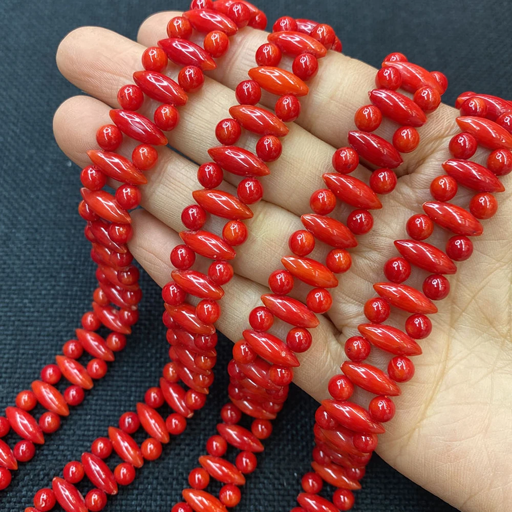 Round Coral Bead High-Quality Natural Sea Bamboo Olive-shaped Coral Beads DIY Jewelry Making Necklace Bracelet Earrings Beaded
Round Coral Bead High-Quality Natural Sea Bamboo Olive-shaped Coral Beads DIY Jewelry Making Necklace Bracelet Earrings Beaded