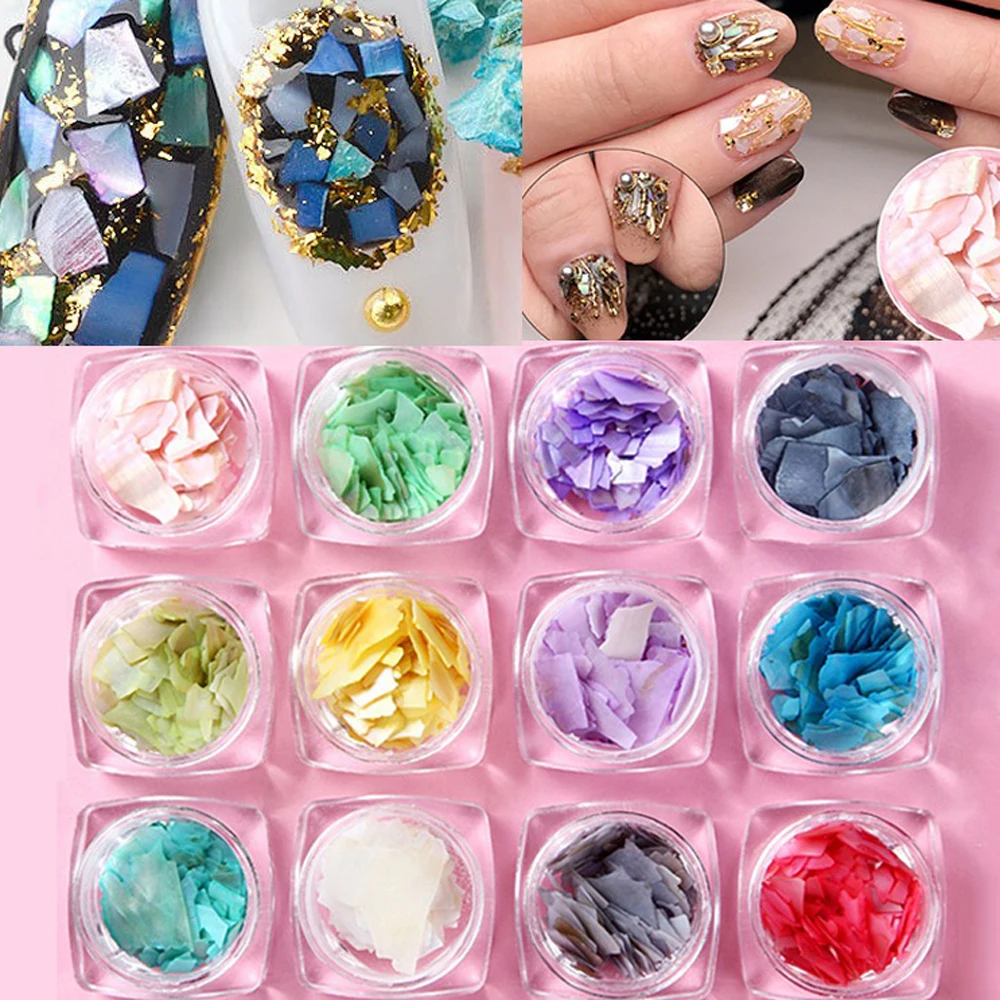 12 jar/set Natural Colorful Pearl Light Nail Art Shell Super Thin Particle Crushed Nail Art Shell Deco 12 Colors Shell Flakes
12 jar/set Natural Colorful Pearl Light Nail Art Shell Super Thin Particle Crushed Nail Art Shell Deco 12 Colors Shell Flakes