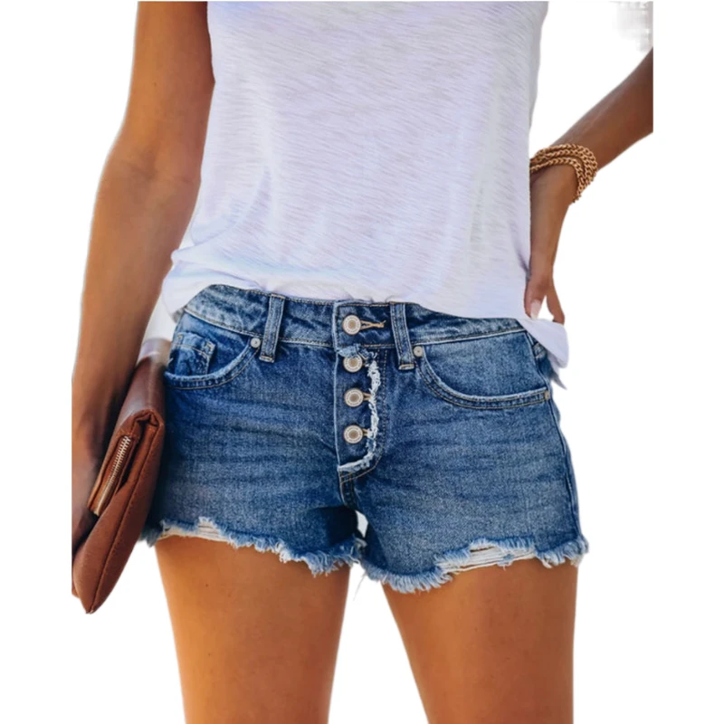 Casual High Waist Denim Shorts Women Summer Pocket Tassel Jeans Short Female Femme Button Up Short Pants Pantalones De Mujer
Casual High Waist Denim Shorts Women Summer Pocket Tassel Jeans Short Female Femme Button Up Short Pants Pantalones De Mujer