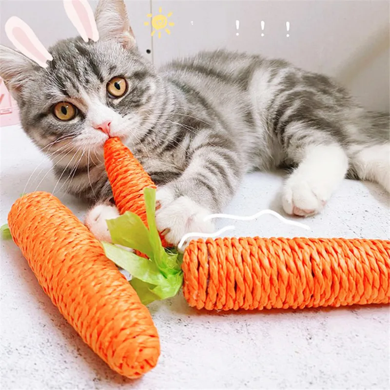 Carrot Pet Cat Toy Paper Rope Chew Toys Built-in Bell Funny Interactive Small Animals Cute Pet Toys Bite-resistant Molar Pet Toy
Carrot Pet Cat Toy Paper Rope Chew Toys Built-in Bell Funny Interactive Small Animals Cute Pet Toys Bite-resistant Molar Pet Toy