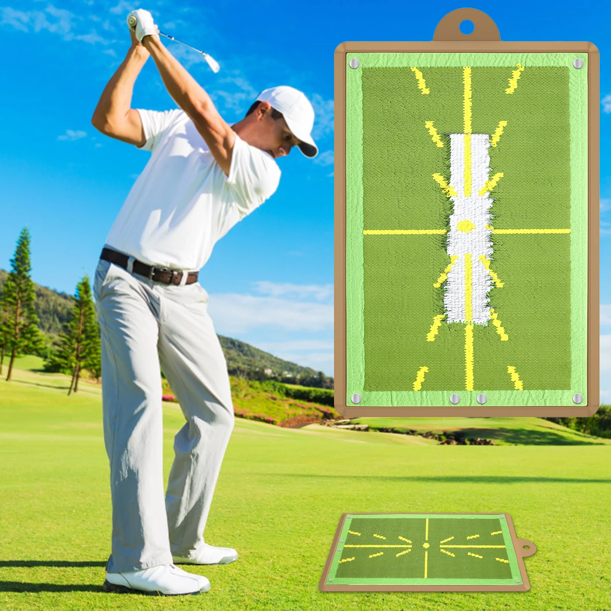 New Golf Training Mat Portable Golf Training Swing Mat Mini Golf Practice Hitting Aid Analysis and Correct Your Swing Path
New Golf Training Mat Portable Golf Training Swing Mat Mini Golf Practice Hitting Aid Analysis and Correct Your Swing Path