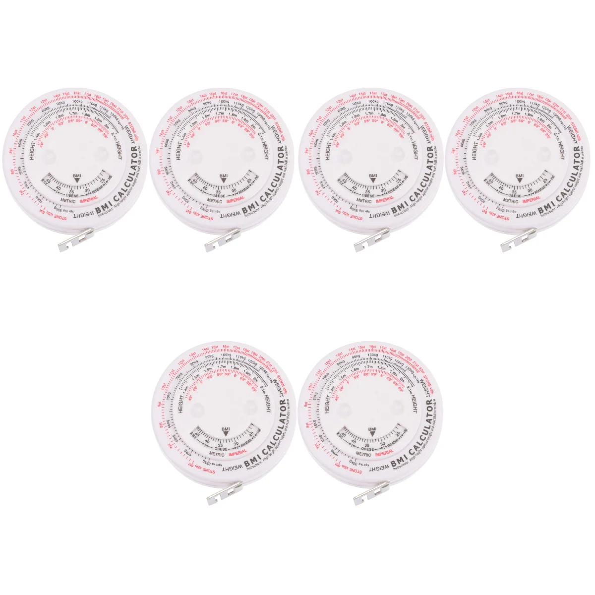 6 Pcs Body Bmi Tape Measure Baby Pocket Tool Waist Measuring Ruler Abs Retractable
6 Pcs Body Bmi Tape Measure Baby Pocket Tool Waist Measuring Ruler Abs Retractable