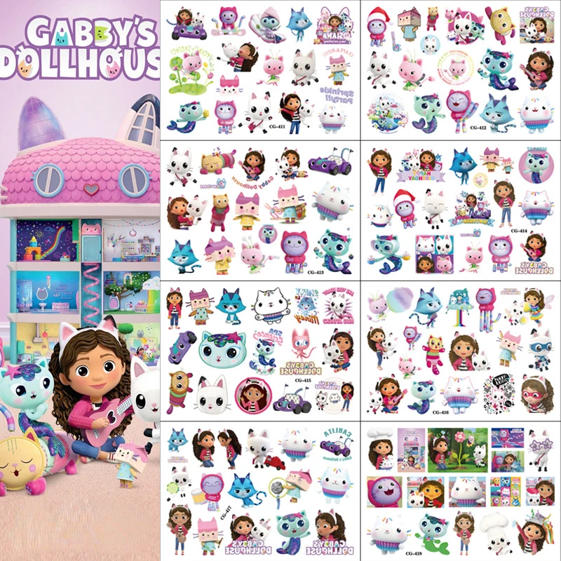 8 Gabby's Dollhouse Cat Cartoon Tattoo Stickers Children Transfer Disposable Tattoo Stickers Boys Girls Anime Stickers Toys
8 Gabby's Dollhouse Cat Cartoon Tattoo Stickers Children Transfer Disposable Tattoo Stickers Boys Girls Anime Stickers Toys