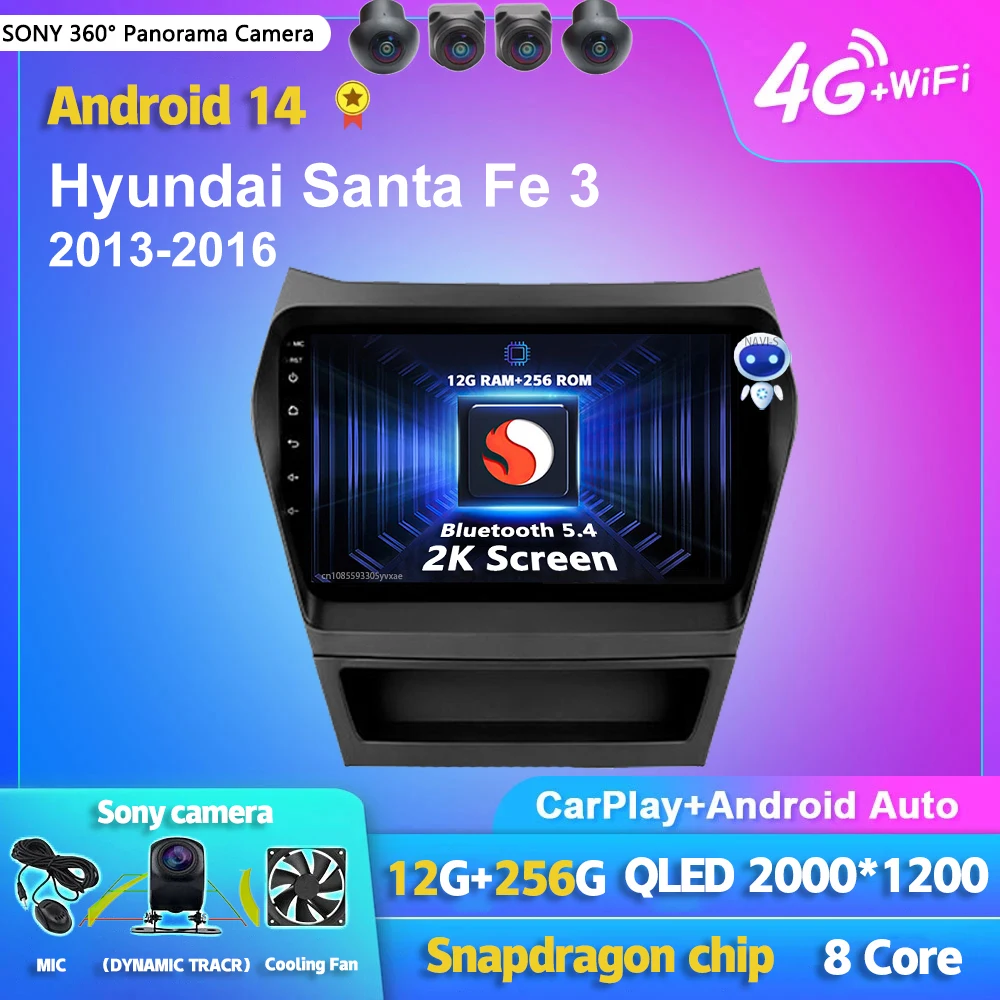 Android 14 Carplay Auto 2K экран автомобильный радиоприемник мультимедийный плеер для Hyundai