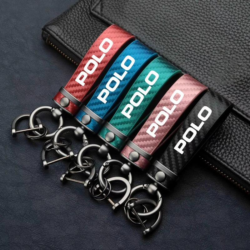 Leather Carbon Fiber Pattern Car Keychain Horseshoe Buckle Keyring For POLO Car Accessories
Leather Carbon Fiber Pattern Car Keychain Horseshoe Buckle Keyring For POLO Car Accessories