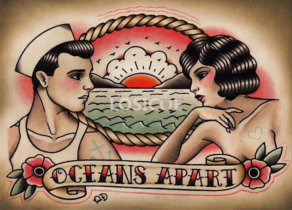 OCIANS APART Retro Tattoo Print Painting Vintage Kraft Paper Poster Wall Art Flip Chart Stickers Home Decoration
OCIANS APART Retro Tattoo Print Painting Vintage Kraft Paper Poster Wall Art Flip Chart Stickers Home Decoration