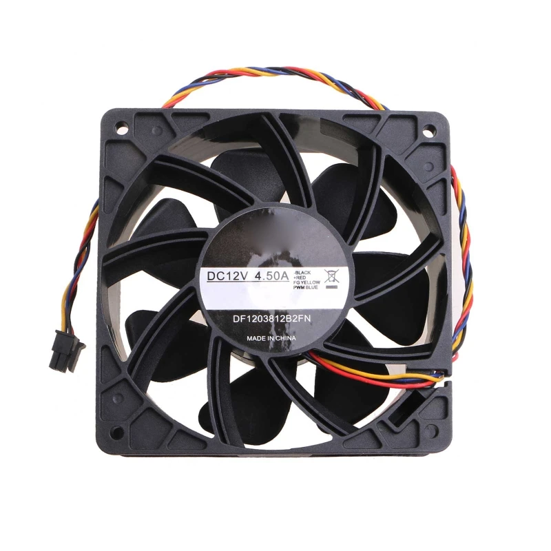 

DC 12V Cooling Fan 120mm 12cm High Speed Dual Ball Bearing CFM Air Flow for Miner 1066 Powerful 120X120X38mm 12V Fast Reach