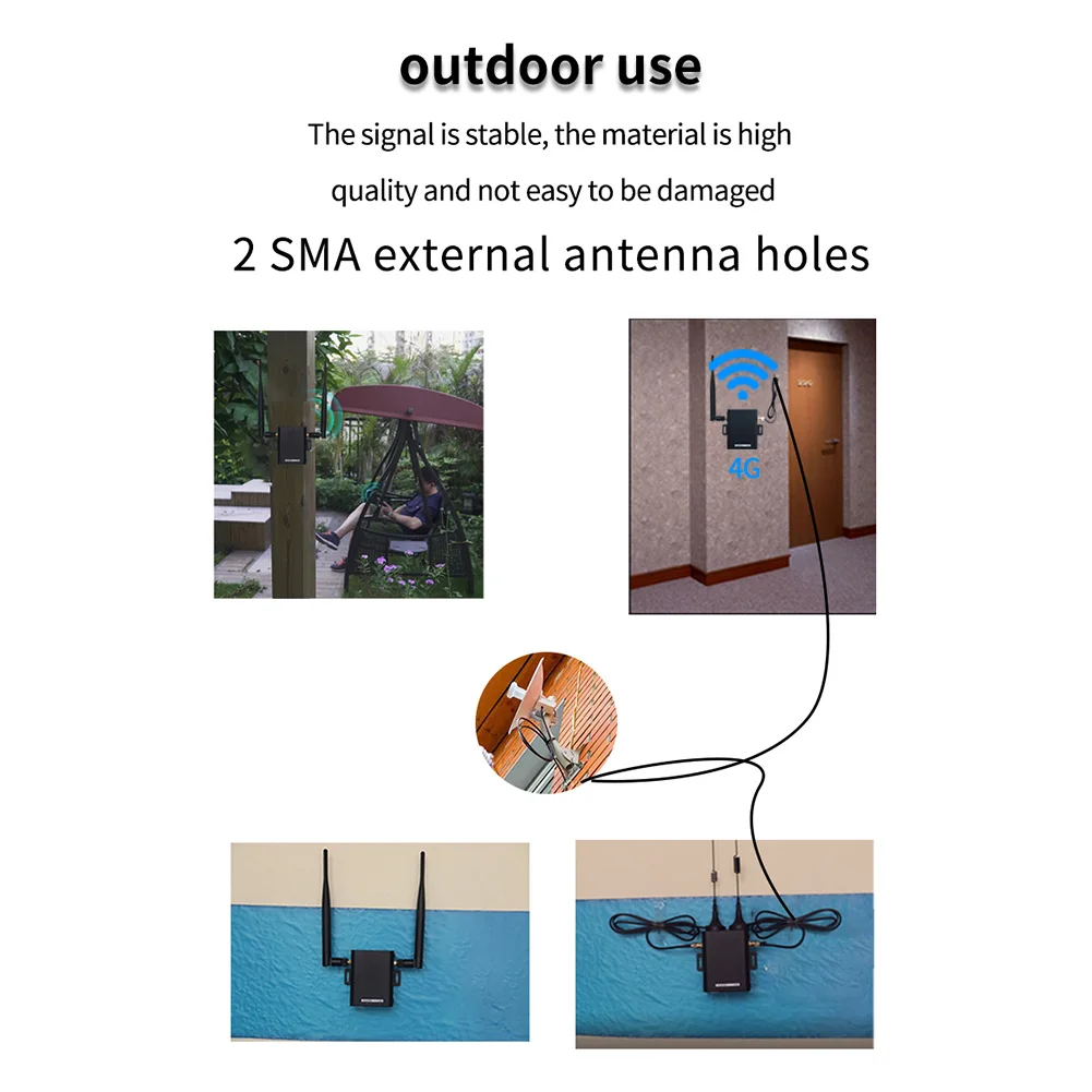H927 WiFi Router Industrial Grade 4G LTE SIM Card Router 150Mbps with External Antenna Support 16 WiFi Users for Outdoor
H927 WiFi Router Industrial Grade 4G LTE SIM Card Router 150Mbps with External Antenna Support 16 WiFi Users for Outdoor