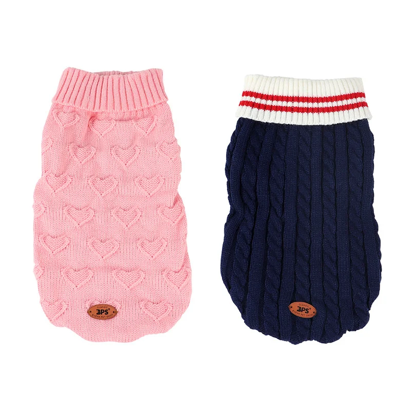 Fashion pet knitted sweater autumn winter Plush solid color love printed high neck small cute pet sweater
Fashion pet knitted sweater autumn winter Plush solid color love printed high neck small cute pet sweater