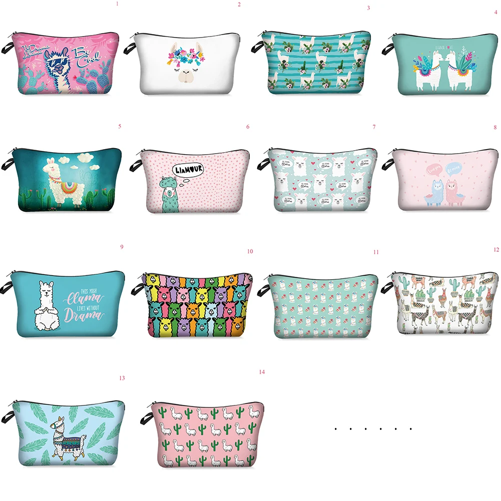 Alpaca Series Pattern Waterproof Cosmetic Storage Bag Makeup Pillow Shape Casual Zipper Fashion Multifunctional Beauty Bag 
Alpaca Series Pattern Waterproof Cosmetic Storage Bag Makeup Pillow Shape Casual Zipper Fashion Multifunctional Beauty Bag