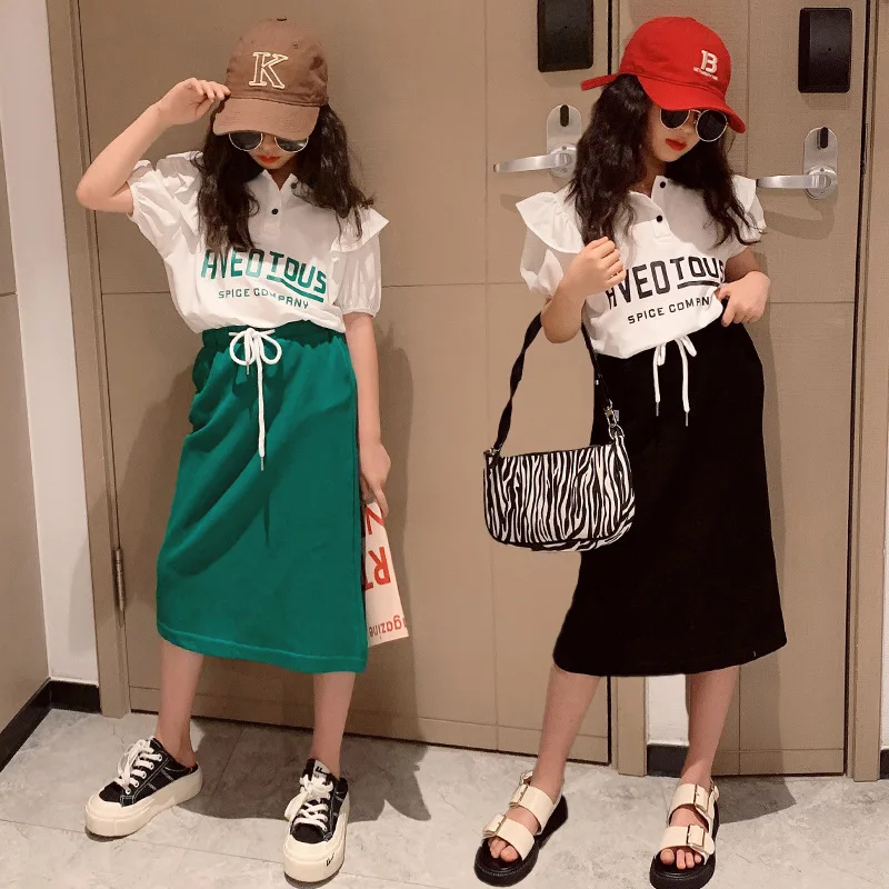 Girls Summer Clothing Sets Fashion White Letter Print Top + Skirt 2pcs Children Korean Clothes Teenager Outfits 8 9 10 11 12 14Y
Girls Summer Clothing Sets Fashion White Letter Print Top + Skirt 2pcs Children Korean Clothes Teenager Outfits 8 9 10 11 12 14Y