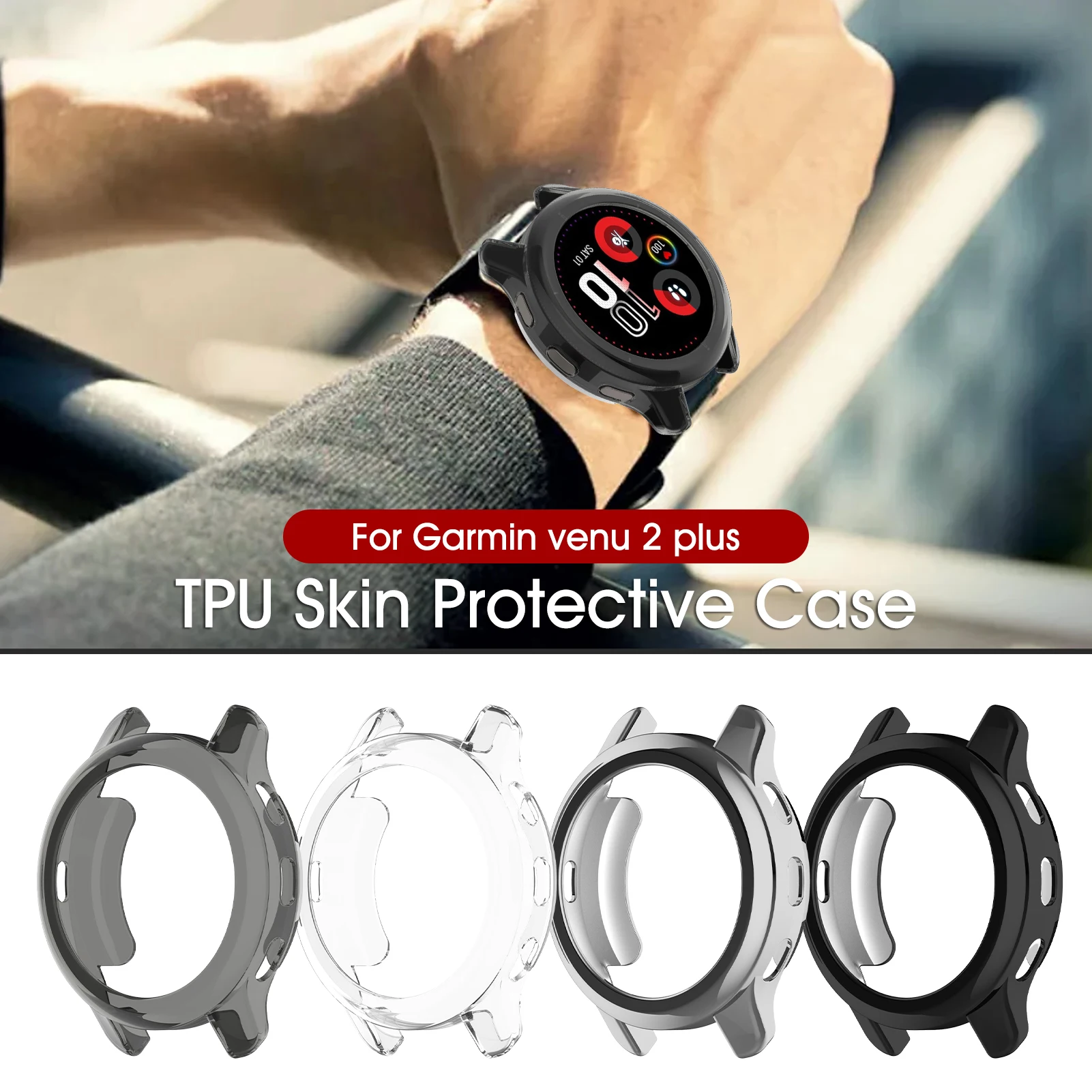 TPU Case ForGarmin Venu 2 Plus Cover Protector Frame Shell ForGarmin Venu 2 Plus Clear Silicone Soft Protective Sleeve Bumper 
TPU Case ForGarmin Venu 2 Plus Cover Protector Frame Shell ForGarmin Venu 2 Plus Clear Silicone Soft Protective Sleeve Bumper
