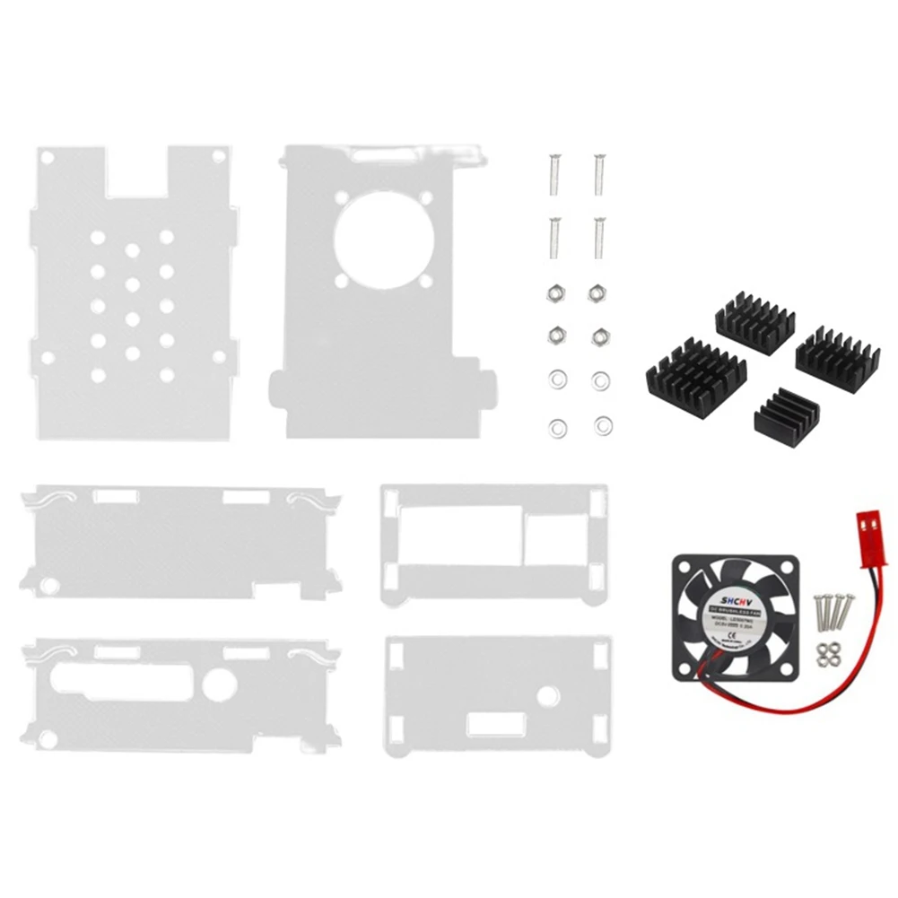 For Banana Pi M5 Acrylic Case Transparent Shell with Cooling Fan+Heatsink for BPI-M5 Development Board Protective Shell
For Banana Pi M5 Acrylic Case Transparent Shell with Cooling Fan+Heatsink for BPI-M5 Development Board Protective Shell