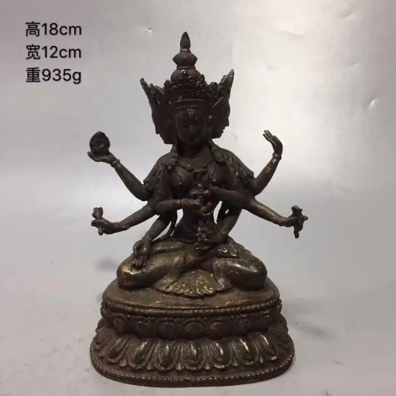 Tibet Buddhism Old Brass Copper three heads Six Arm superhuman powers Hevajra Mahakala Buddha Statue
Tibet Buddhism Old Brass Copper three heads Six Arm superhuman powers Hevajra Mahakala Buddha Statue