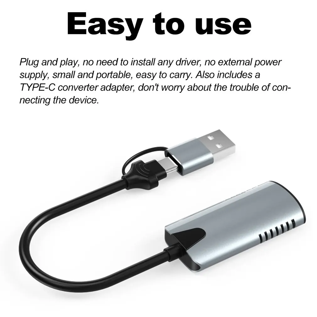 Video Capture Card 1080p30Hz USB-C HDMI-compatible Video Game Grabber Recording for PS4/3 Camcorder Switch Live Broadcast Camera
Video Capture Card 1080p30Hz USB-C HDMI-compatible Video Game Grabber Recording for PS4/3 Camcorder Switch Live Broadcast Camera