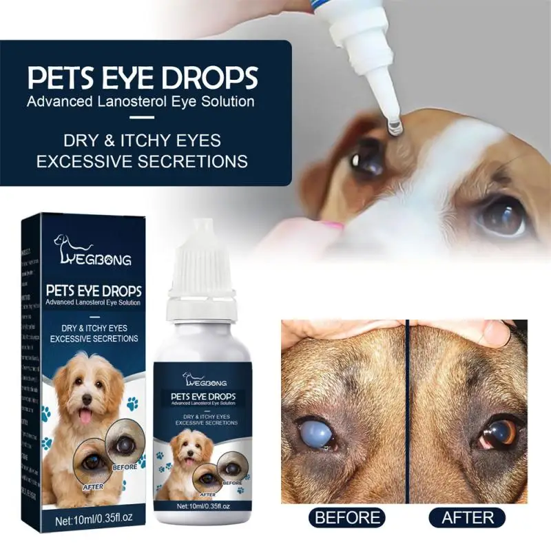 

Глазные капли для домашних животных Yegbong для кошек и собак для удаления слез и облегчения зуда глаз, мягкая очистка глаз, поломка глаз
