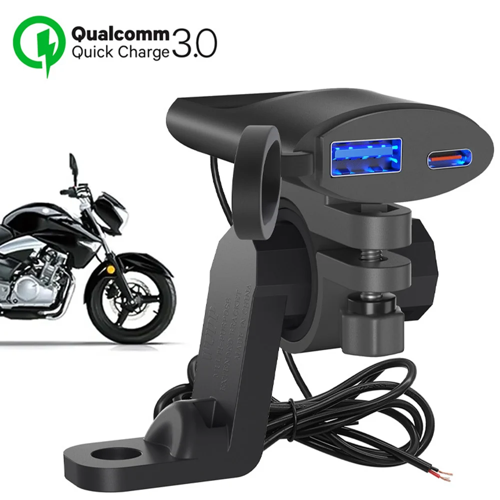 12V-24V Motorcycle Phone Charger QC3.0 USB Type C Quick Charger Motorcycle Waterproof Dual USB Charger Adapter Motor Parts
12V-24V Motorcycle Phone Charger QC3.0 USB Type C Quick Charger Motorcycle Waterproof Dual USB Charger Adapter Motor Parts