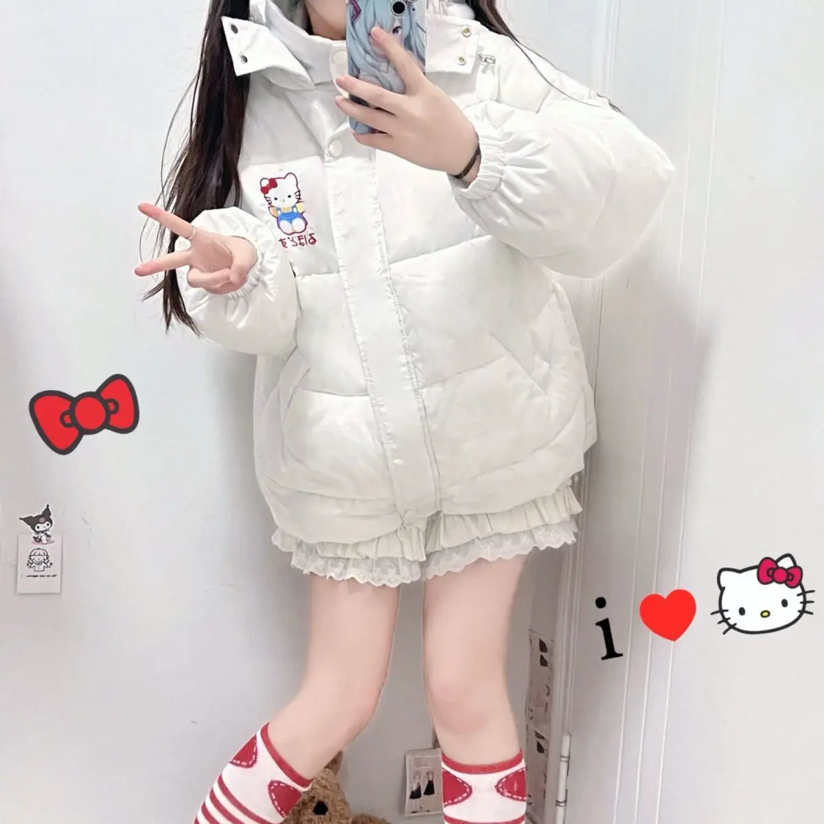 Sanrios Cinnamoroll Kuromi My Melody японская милая мягкая аниме кавайная Студенческая одежда с хлопковой подкладкой
Sanrios Cinnamoroll Kuromi My Melody японская милая мягкая аниме кавайная Студенческая одежда с хлопковой подкладкой