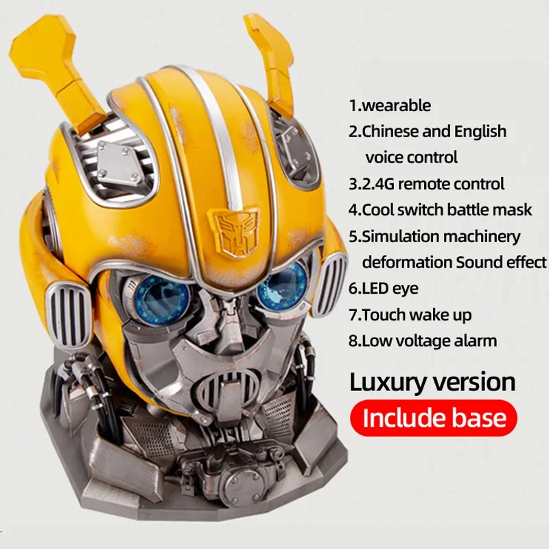 1:1 Bumblebee Helmet Wearable Helmet Mask Voice Control Toy Surroundings halloween christmas for Boy Adult Birthday Gift
1:1 Bumblebee Helmet Wearable Helmet Mask Voice Control Toy Surroundings halloween christmas for Boy Adult Birthday Gift