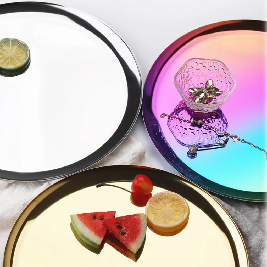 Stainless Steel Dessert Dining Plate Nut Cake Fruit Plate Nordic Style Gold Silver Towel Tray Snack Western Steak Kitchen Plate
Stainless Steel Dessert Dining Plate Nut Cake Fruit Plate Nordic Style Gold Silver Towel Tray Snack Western Steak Kitchen Plate