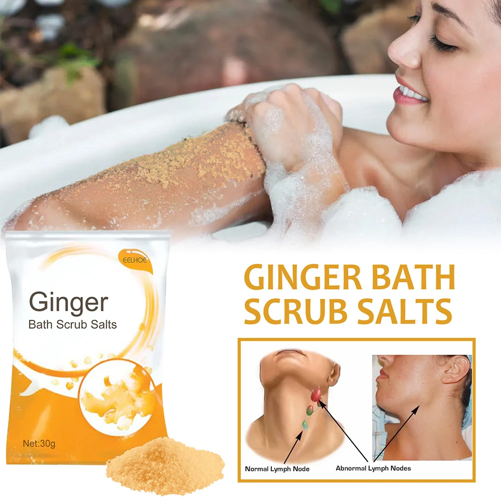 

Ginger Bath Scrub Salts Lymphatic Detox Bath Salt Skin Exfoliating Moisturizing Deep Cleansing Supplies for Foot Soak Relaxing