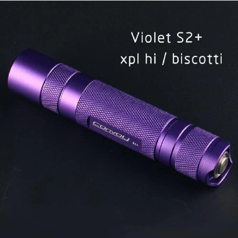 

Convoy Violet S2+ LED Flashlight CREE XPL HI 800LM Led inside and ar-coated Glass,Biscotti Firmware for Outdoor Lighting