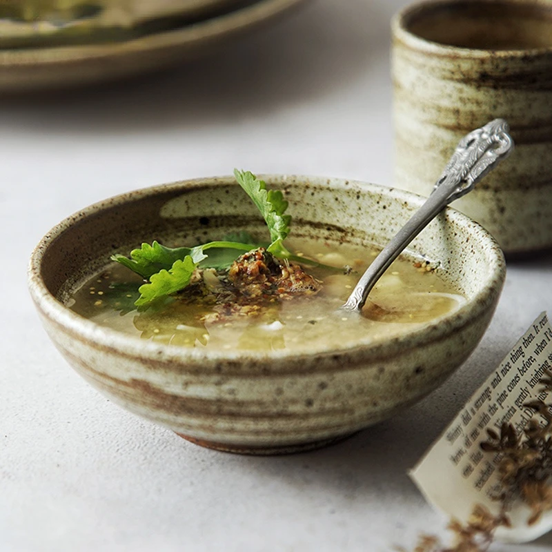 Japanese Style Retro Ceramic Rice Bowl Round Dish Dinner Plate Tableware Swallow Salad Food Plate Wholesale RUST Dish
Japanese Style Retro Ceramic Rice Bowl Round Dish Dinner Plate Tableware Swallow Salad Food Plate Wholesale RUST Dish