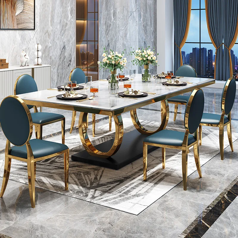 Light Luxury Marble Dining Table Modern Minimalist Rectangular Restaurant Dining Table Home Club Dining Table and Chair Combinat
Light Luxury Marble Dining Table Modern Minimalist Rectangular Restaurant Dining Table Home Club Dining Table and Chair Combinat