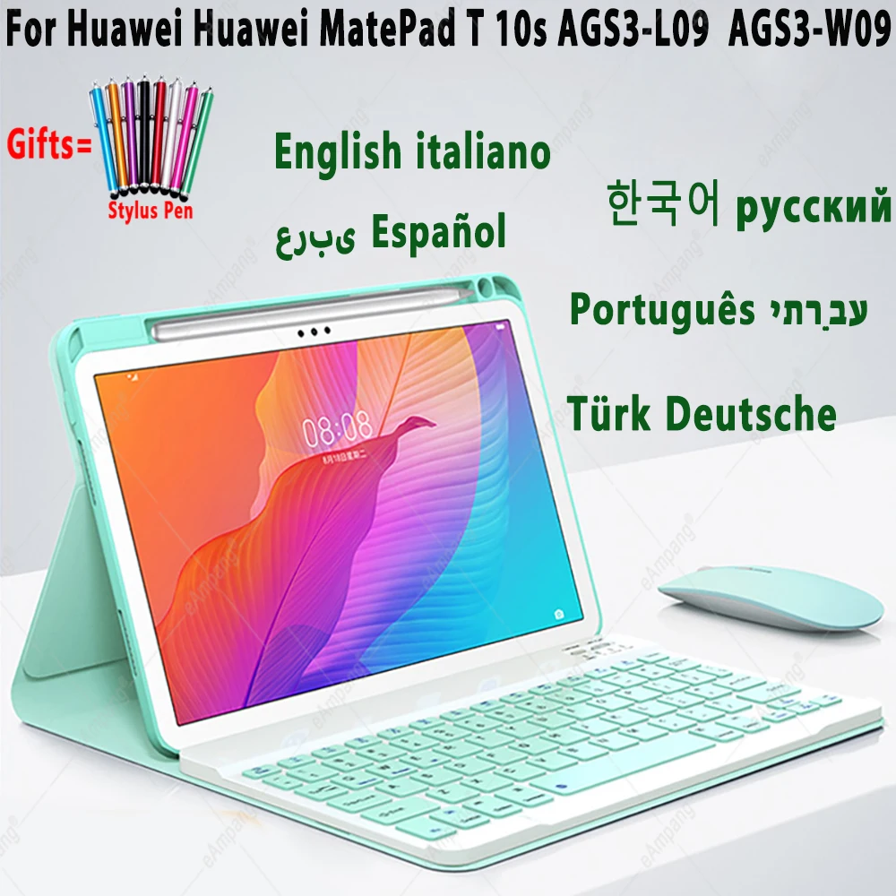 Keyboard Case with Mouse for Huawei MatePad T10s Soft Cover Pen Slot Russian Spanish Arabic Hebrew Korean Portuguese Keyboard
Keyboard Case with Mouse for Huawei MatePad T10s Soft Cover Pen Slot Russian Spanish Arabic Hebrew Korean Portuguese Keyboard