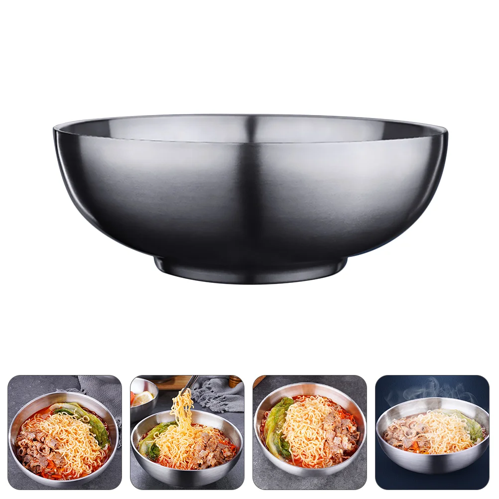 

Bowl Bowls Stainless Steel Soup Metal Mixing Noodle Ramen Rice Large Serving Salad Cerealkorean Pasta Prep Lidfor Pho Dish Snack