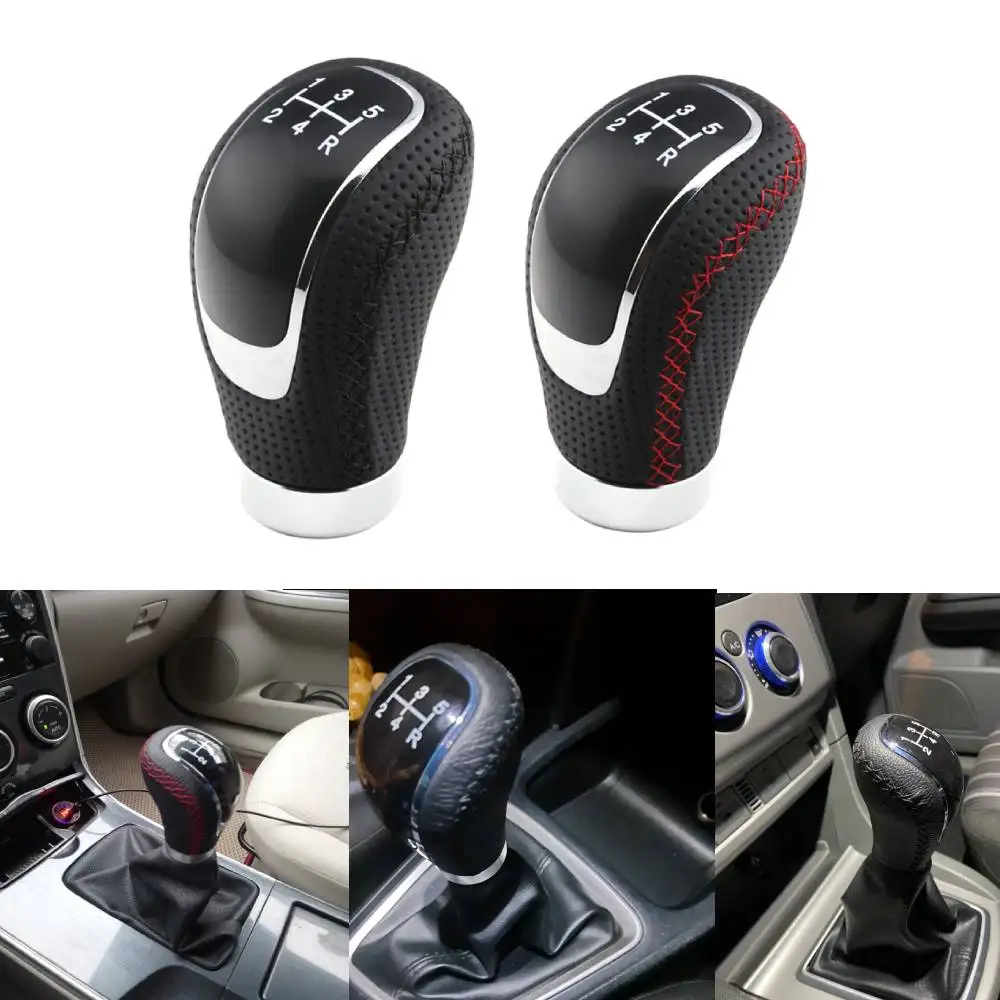 

Car 5 Speed Gear Shift Knob Lever Shifter Stick Stitching Gear Shifter Knob Cover Adapter For Automatic Manual Car Accessories