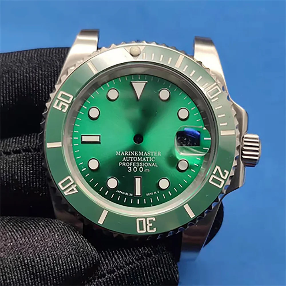 41MM Diving Watch Case Magnifying Watch Glass 38mm Ceramic Bezel Green Luminous Sunray Dial Watch Hands for NH35/NH36 Movt
41MM Diving Watch Case Magnifying Watch Glass 38mm Ceramic Bezel Green Luminous Sunray Dial Watch Hands for NH35/NH36 Movt