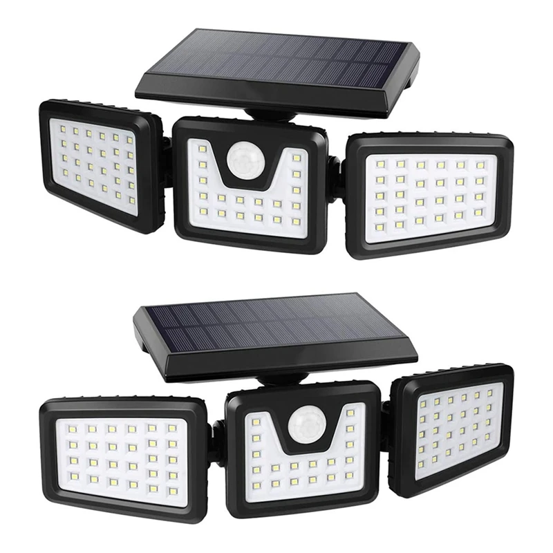 Solar Lights Outdoor, Motion Sensor Security Lights, 3 Adjustable Head 70 LED 270Degree Wide Angle, Pack Of 2
Solar Lights Outdoor, Motion Sensor Security Lights, 3 Adjustable Head 70 LED 270Degree Wide Angle, Pack Of 2