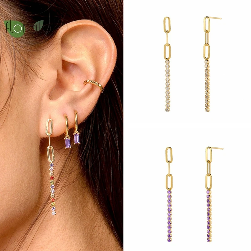 925 Sterling Silver Needle Colorful Chain Tassel Delicate Earrings for Women Premium Zircon Stud Earrings Party Trend Jewelry
925 Sterling Silver Needle Colorful Chain Tassel Delicate Earrings for Women Premium Zircon Stud Earrings Party Trend Jewelry