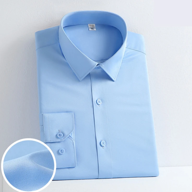 New autumn and winter anti-wrinkle seamless cotton stretch bamboo fiber men's shirt long-sleeved solid color business shirt
New autumn and winter anti-wrinkle seamless cotton stretch bamboo fiber men's shirt long-sleeved solid color business shirt