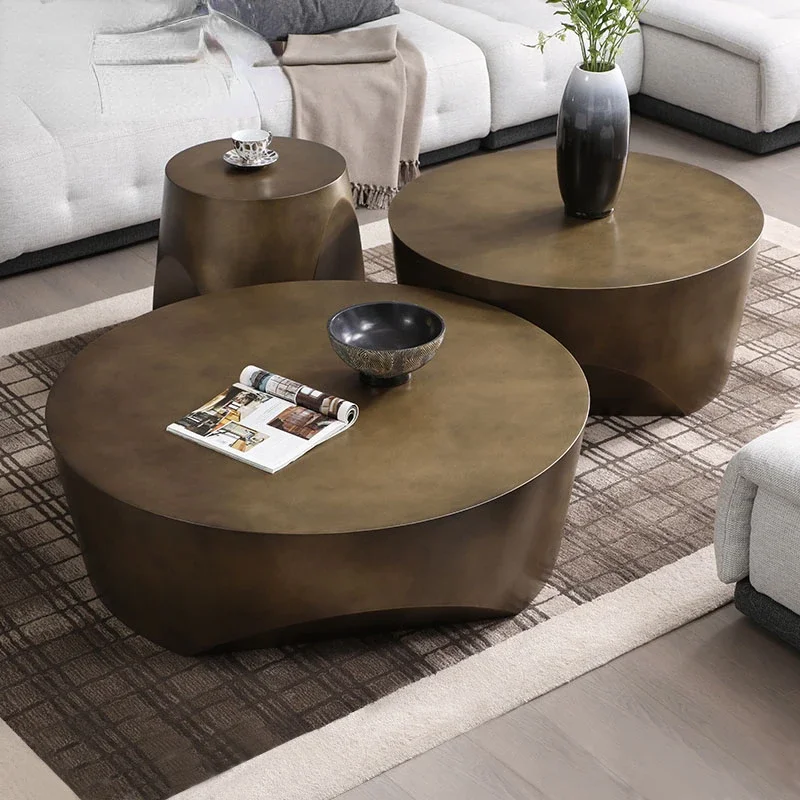 Modern Light Luxury Coffee Table Italian Simple Metal Stainless Steel Designer Model Retro Living Room Shaped round Tea Table
Modern Light Luxury Coffee Table Italian Simple Metal Stainless Steel Designer Model Retro Living Room Shaped round Tea Table