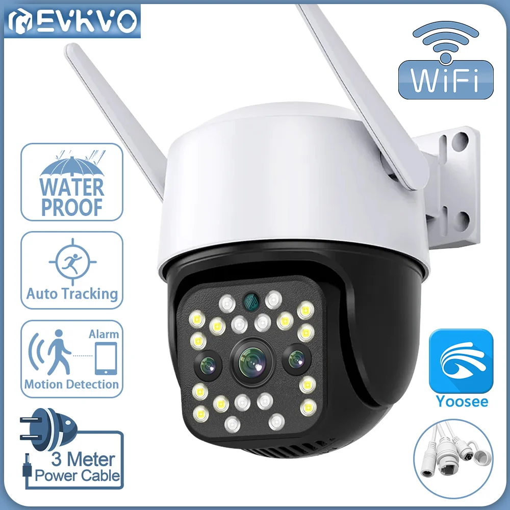 EVKVO 5MP WIFI 3 Lens Outdoor Camera AI Human Auto Tracking Security CCTV Color Night Version Surveillance PTZ Camera Yoosee 
EVKVO 5MP WIFI 3 Lens Outdoor Camera AI Human Auto Tracking Security CCTV Color Night Version Surveillance PTZ Camera Yoosee