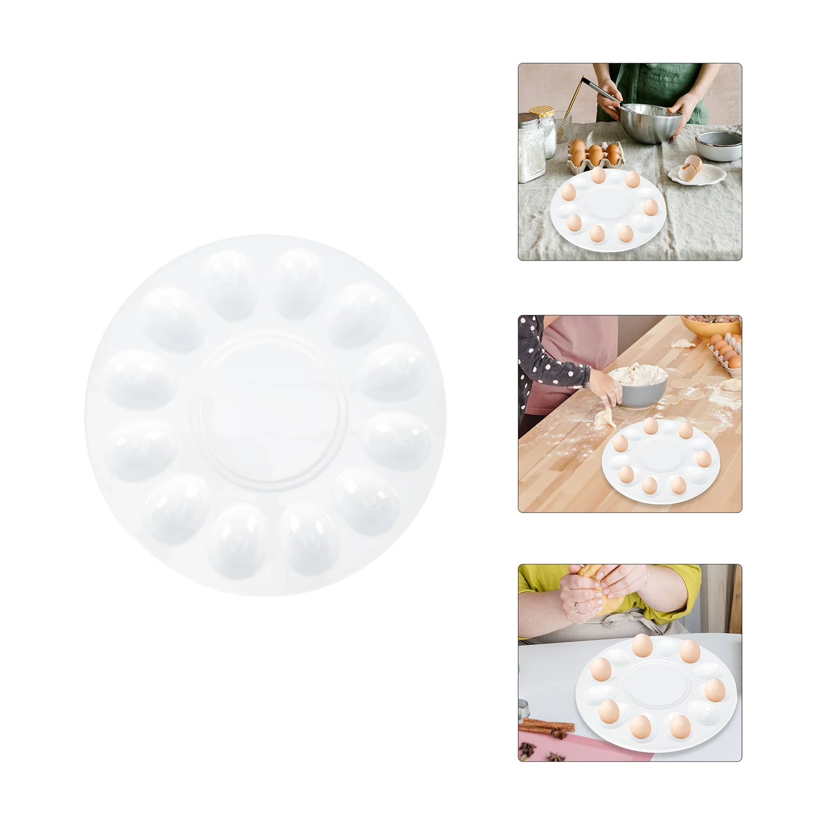 

Egg Plate Deviled Serving Tray Ceramic Dish Porcelain Platter Pan Escargot Holder Dishes Divided Appetizer Plates Snail Dessert