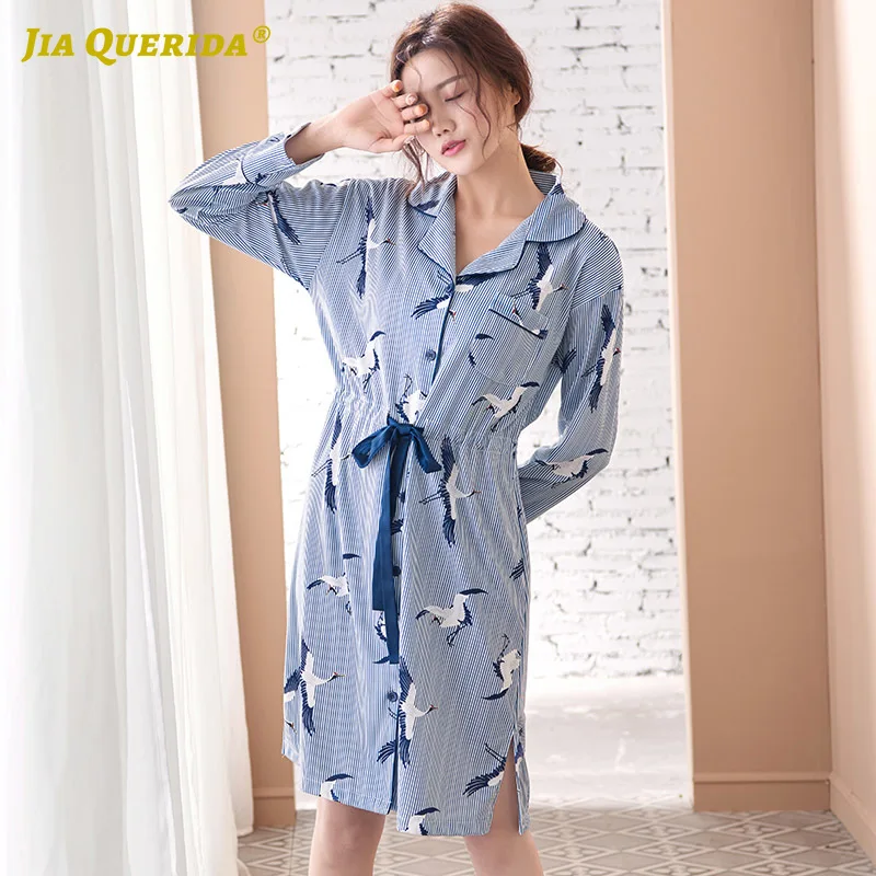 100% Cotton Soft Turn Down Collar Long Sleeve Night Gown Woman Clothes Sleep Dress Fashion Style Casual Style Night Wear Blue
100% Cotton Soft Turn Down Collar Long Sleeve Night Gown Woman Clothes Sleep Dress Fashion Style Casual Style Night Wear Blue