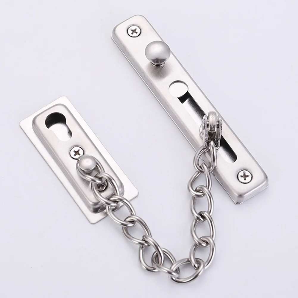 Door Chain Lock Stainless Steel Security Chain Guard Spring Anti Theft Press Heavy Duty Latch Screw Guard Accessories
Door Chain Lock Stainless Steel Security Chain Guard Spring Anti Theft Press Heavy Duty Latch Screw Guard Accessories
