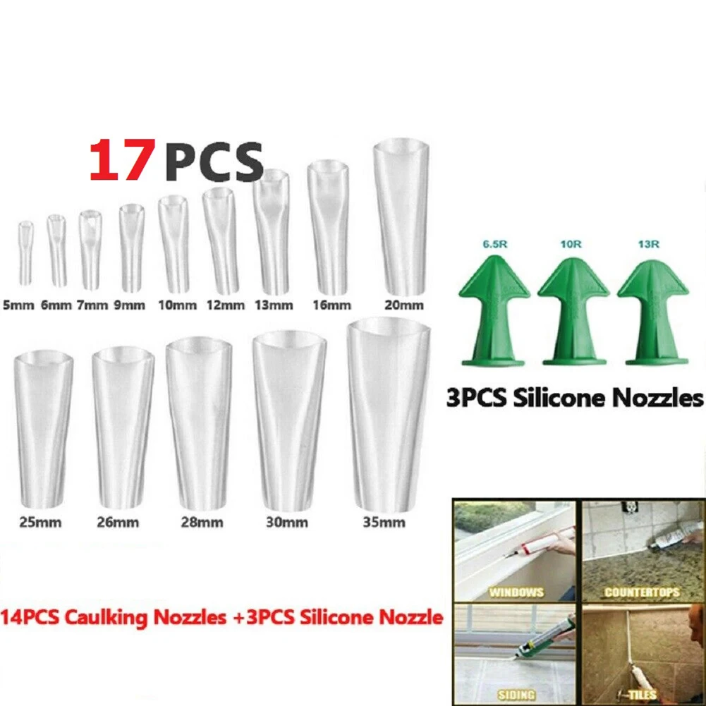 45° Muzzle Sealant Nozzle Caulking Finisher 17 Pcs Applicator Scraper Tools Sealing 6.5R/10R/13R Rust Resistant
45° Muzzle Sealant Nozzle Caulking Finisher 17 Pcs Applicator Scraper Tools Sealing 6.5R/10R/13R Rust Resistant
