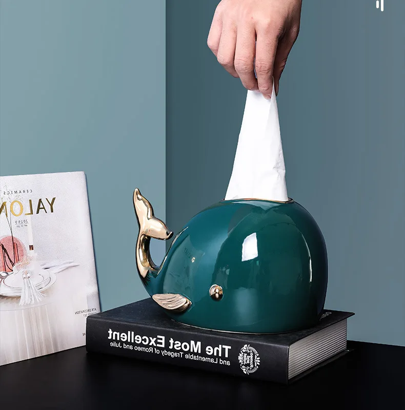 Whale Ceramic Napkin Paper Box Multi-Functional Tissue Box Remote Control Storage Home Living Room Coffee Table Entry Paper Extr
Whale Ceramic Napkin Paper Box Multi-Functional Tissue Box Remote Control Storage Home Living Room Coffee Table Entry Paper Extr