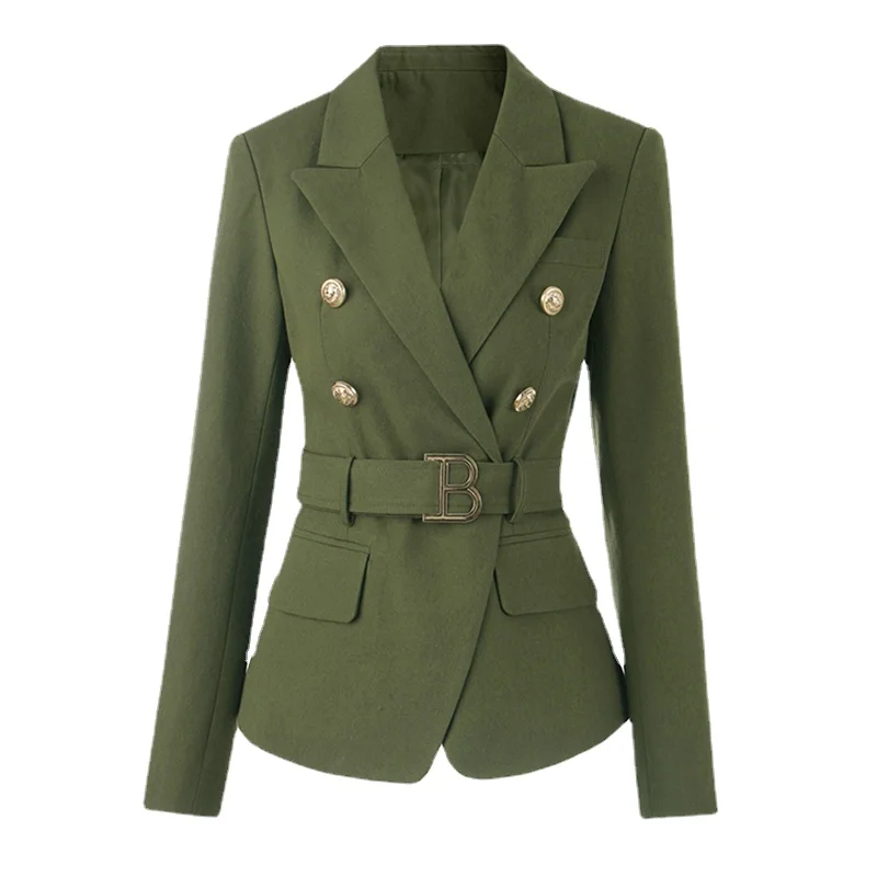 Army Green Color Women Denim Jacket with Belt Retro Office Work Full Sleeves Fashion Retro Lady Blazer Jacket Clothing
Army Green Color Women Denim Jacket with Belt Retro Office Work Full Sleeves Fashion Retro Lady Blazer Jacket Clothing