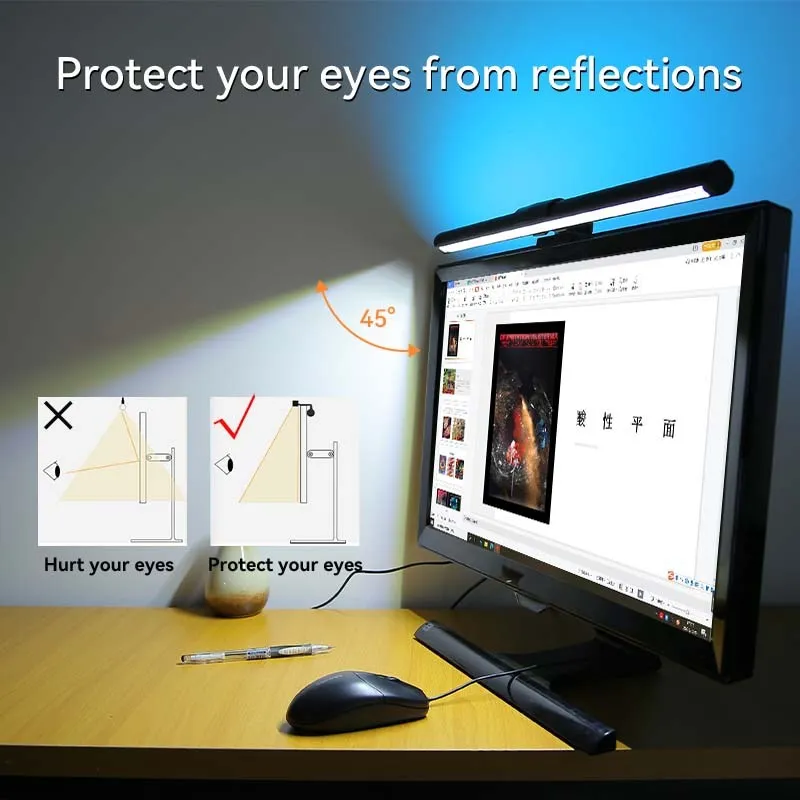 LED Screen Lamp Dimmable Screen Light Bar 44cm Computer Hanging Lights Eye-Care PC Monitor Office Study Led Reading Desk Lamp
LED Screen Lamp Dimmable Screen Light Bar 44cm Computer Hanging Lights Eye-Care PC Monitor Office Study Led Reading Desk Lamp