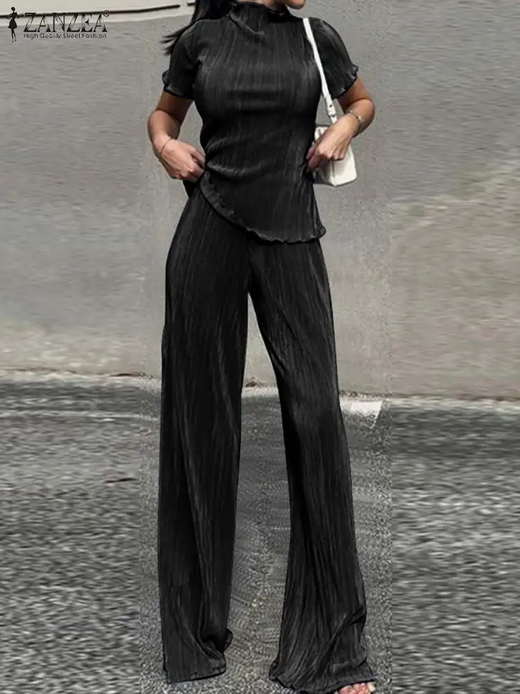 ZANZEA Women Fashion Outfits Casual Streetwear Tracksuit High Waist Pant Pleated Short Sleeve Tops 2pcs Sets 2023 Summer Suits
ZANZEA Women Fashion Outfits Casual Streetwear Tracksuit High Waist Pant Pleated Short Sleeve Tops 2pcs Sets 2023 Summer Suits