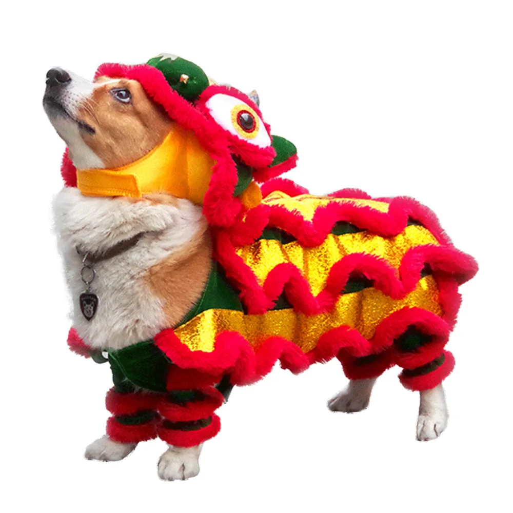 Funny Pet Dog Clothes Lion Dance Costume For Small Medium Dogs Corgi New Year Traditional Clothing French Bulldog Dress Up
Funny Pet Dog Clothes Lion Dance Costume For Small Medium Dogs Corgi New Year Traditional Clothing French Bulldog Dress Up