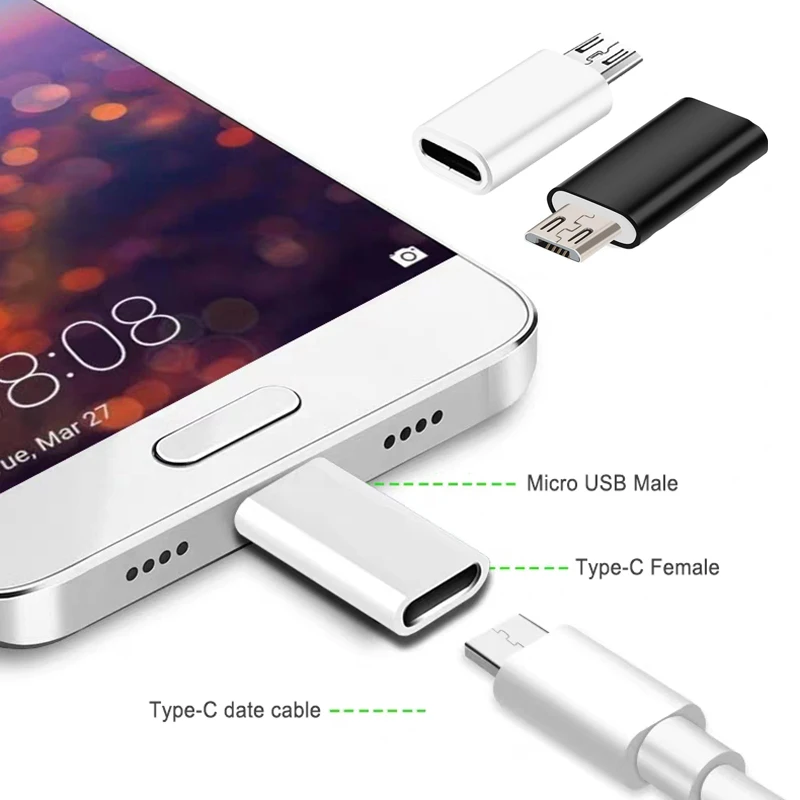Universal Type C Female to Micro USB Male Data Cable Adapter Converter For Samsung Xiaomi Huawei Micro USB Android Adapter
Universal Type C Female to Micro USB Male Data Cable Adapter Converter For Samsung Xiaomi Huawei Micro USB Android Adapter