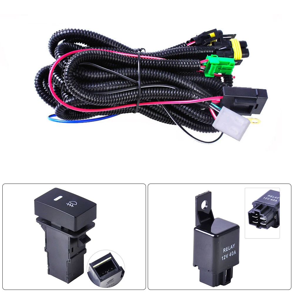 High Quality H11 Fog Light Wiring Harness Sockets Wire LED Indicators Switch 12V 40A Relay For H11 Black Plastic Bulbs
High Quality H11 Fog Light Wiring Harness Sockets Wire LED Indicators Switch 12V 40A Relay For H11 Black Plastic Bulbs