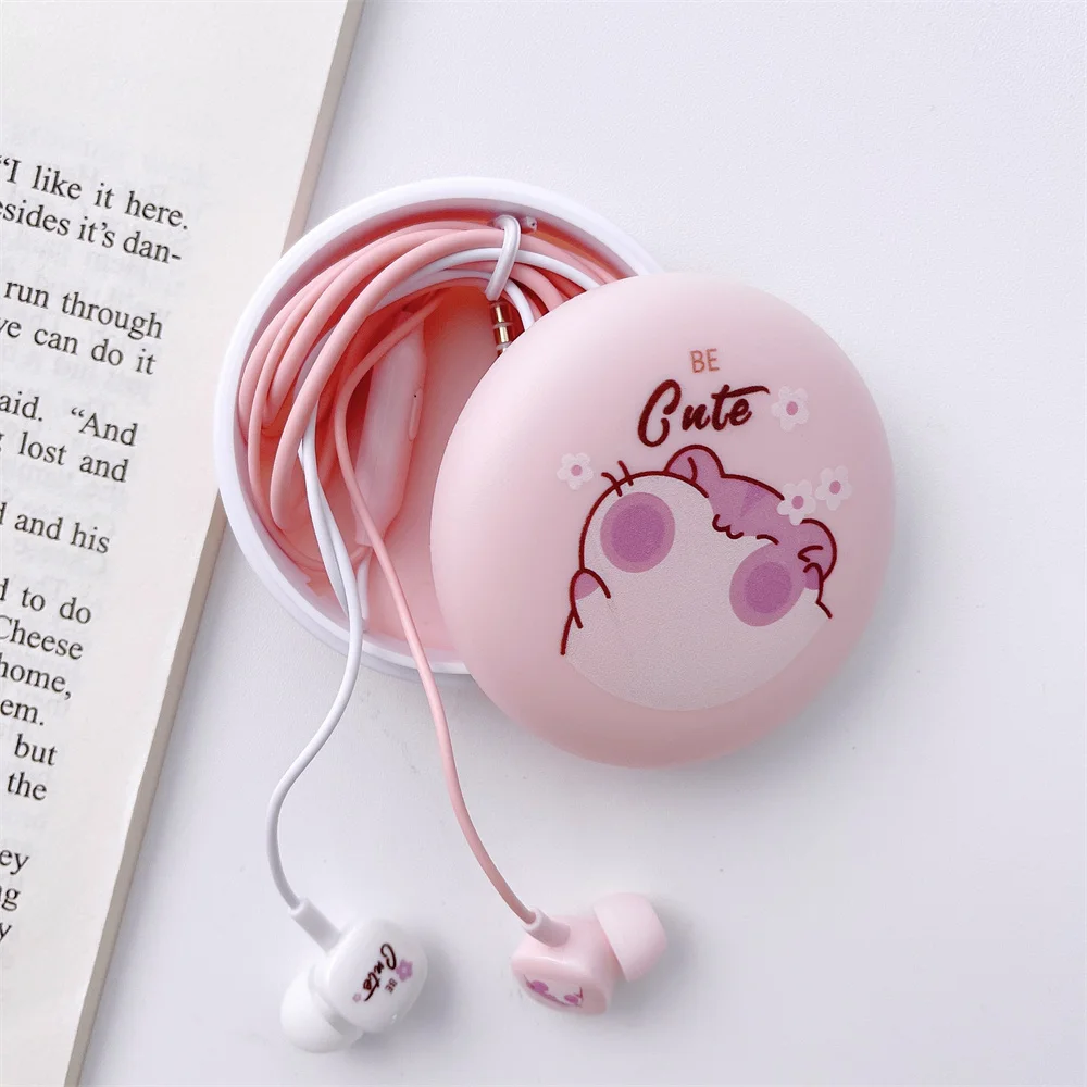 

Round Earphone Organizer Boxes Data Line Cables Storage Case Cartoon Portable Plastic Container Jewelry Headphone Protect Bins